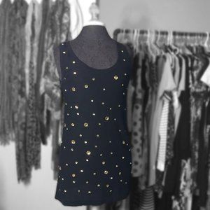 Forever 21 Black Tunic Top with Rhinestones